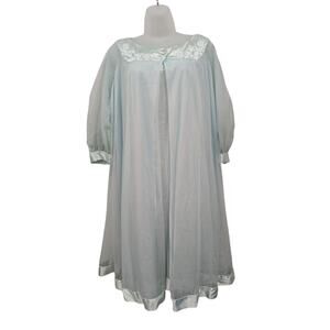 Vintage Blue Sheer Peignoir Set Gown and Robe Set